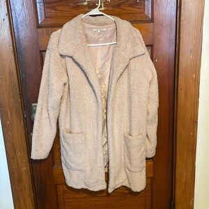 Pink/beige Sherpa coat